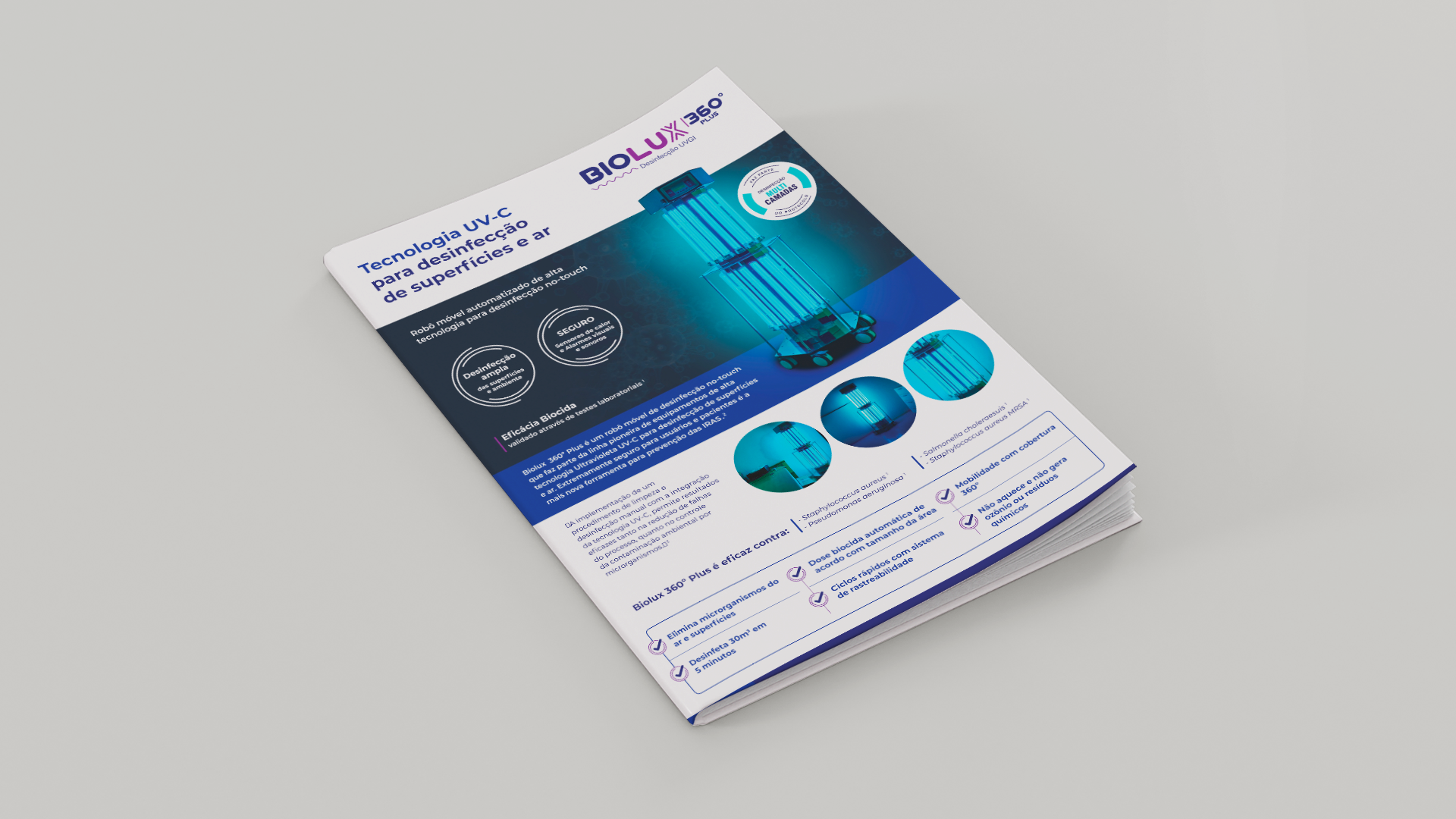 Mockup do guia de desinfecção no-touch